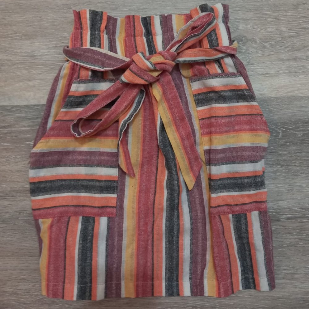 Striped Paperbag Skirt